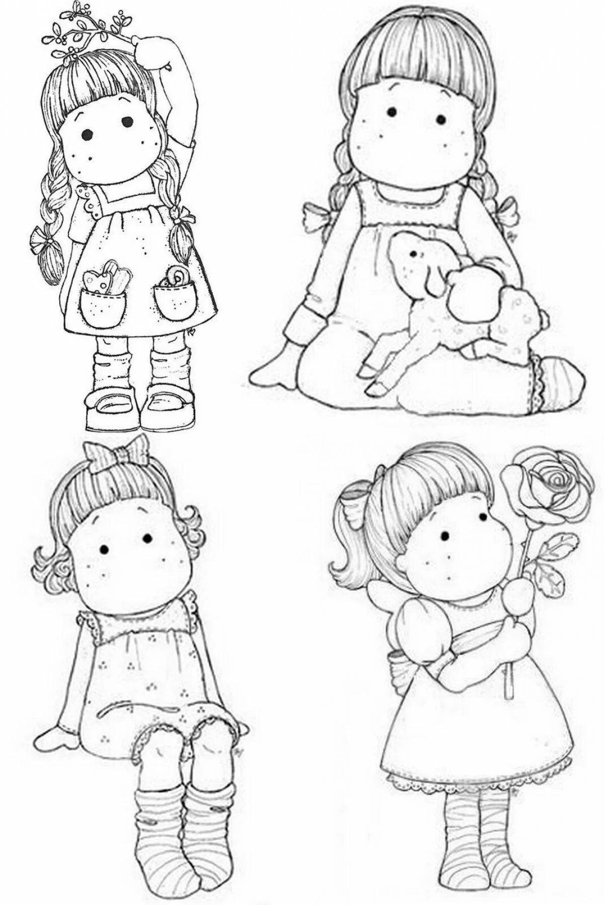 Charming doll tilda coloring book