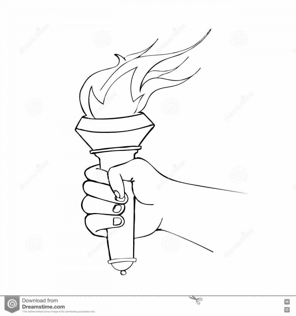 Coloring page of the magnificent Olympic torch