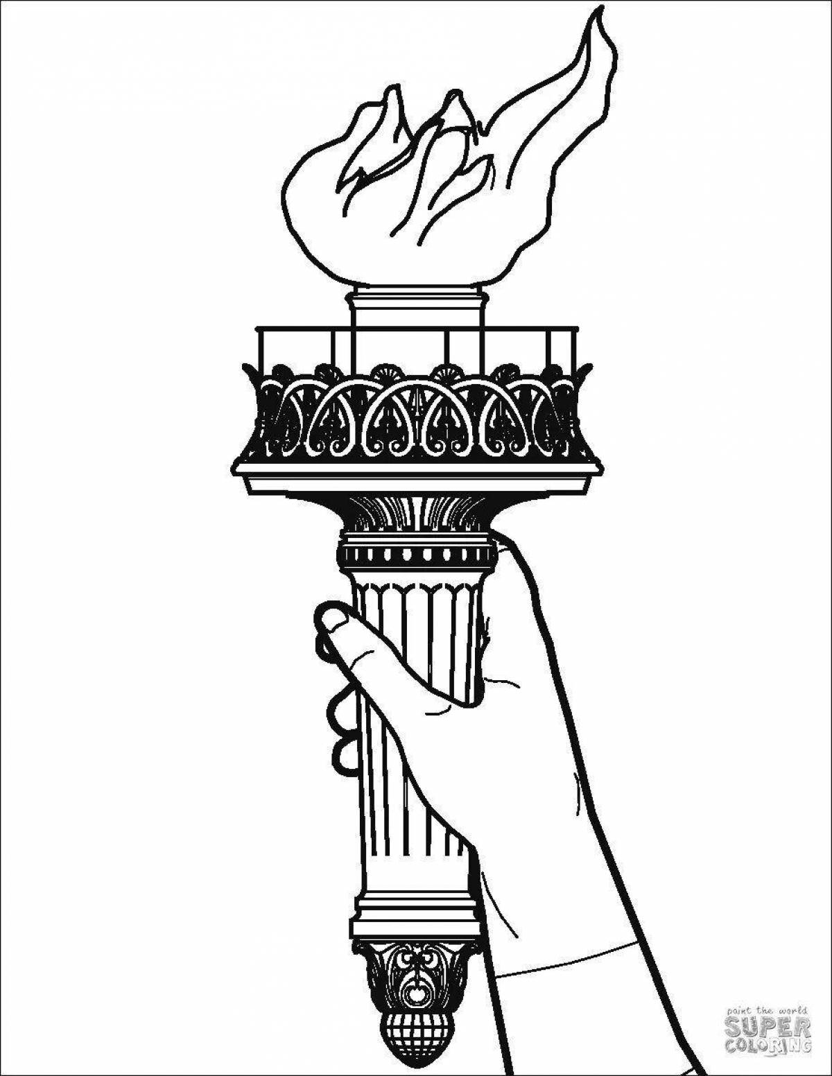 Coloring page glorious olympic torch