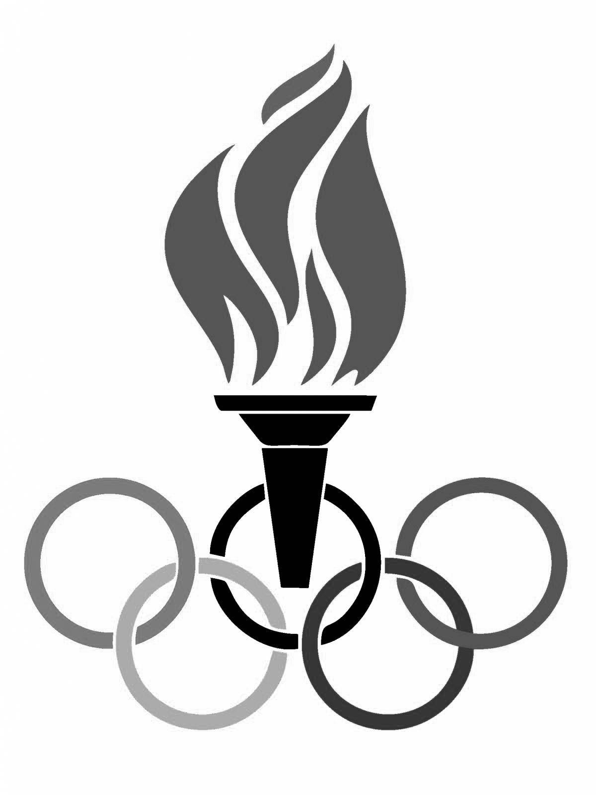 Раскраска блестящий олимпийский факел