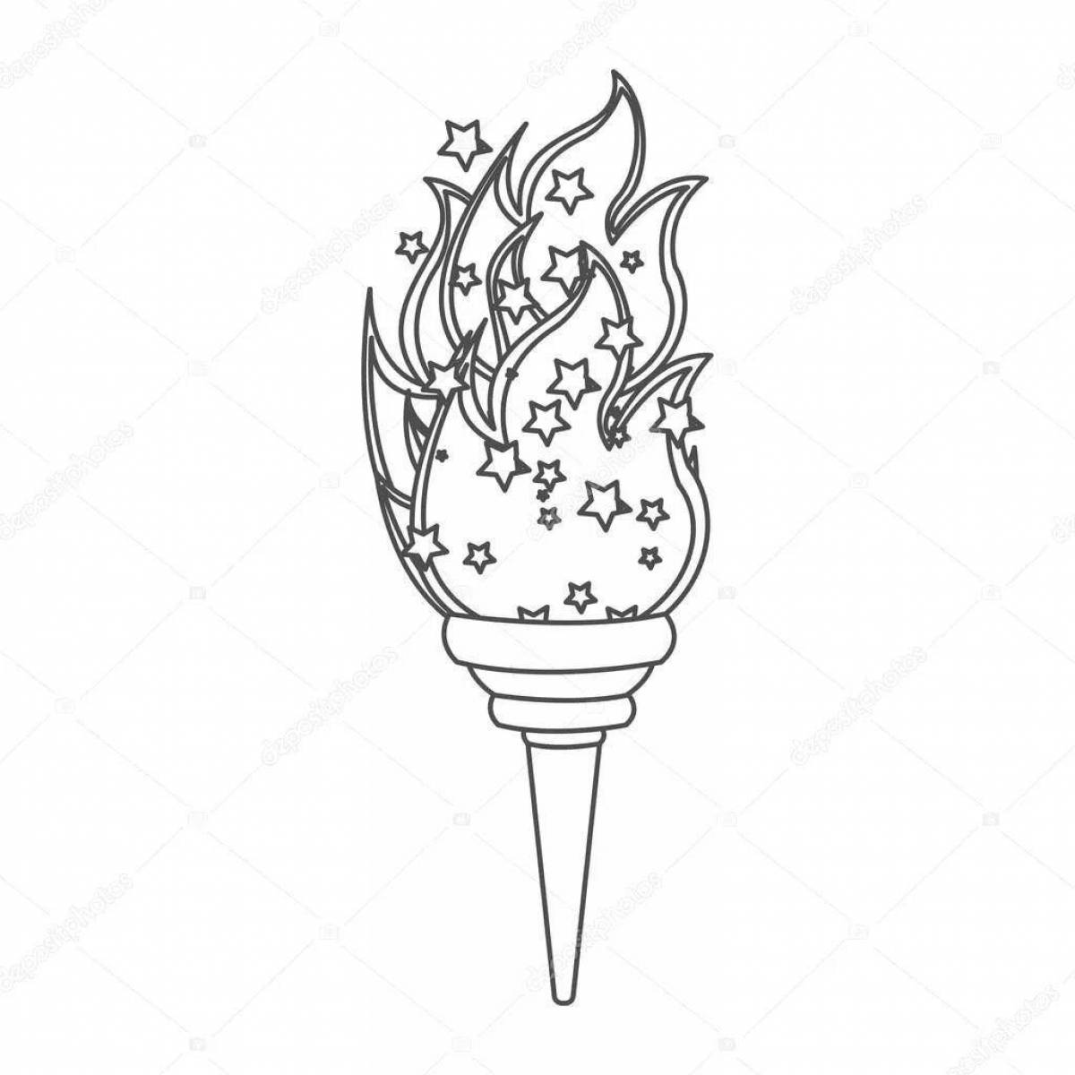 Exquisite olympic torch coloring page