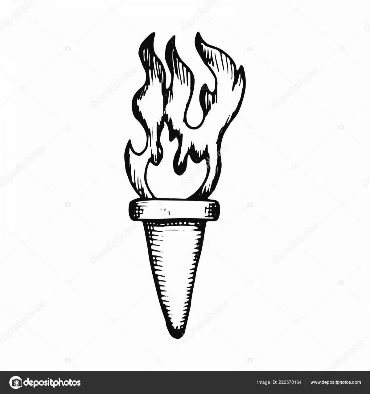 Coloring page dazzling olympic torch