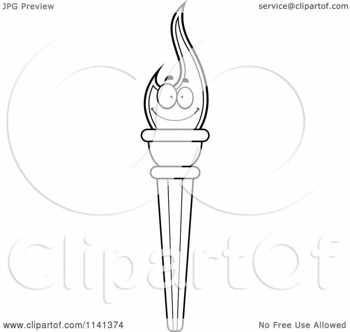 Olympic torch blooming coloring page
