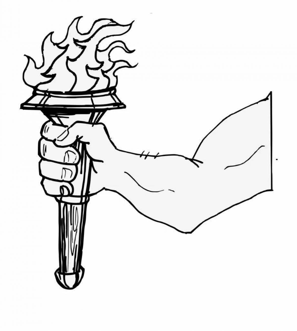 Great olympic torch coloring page