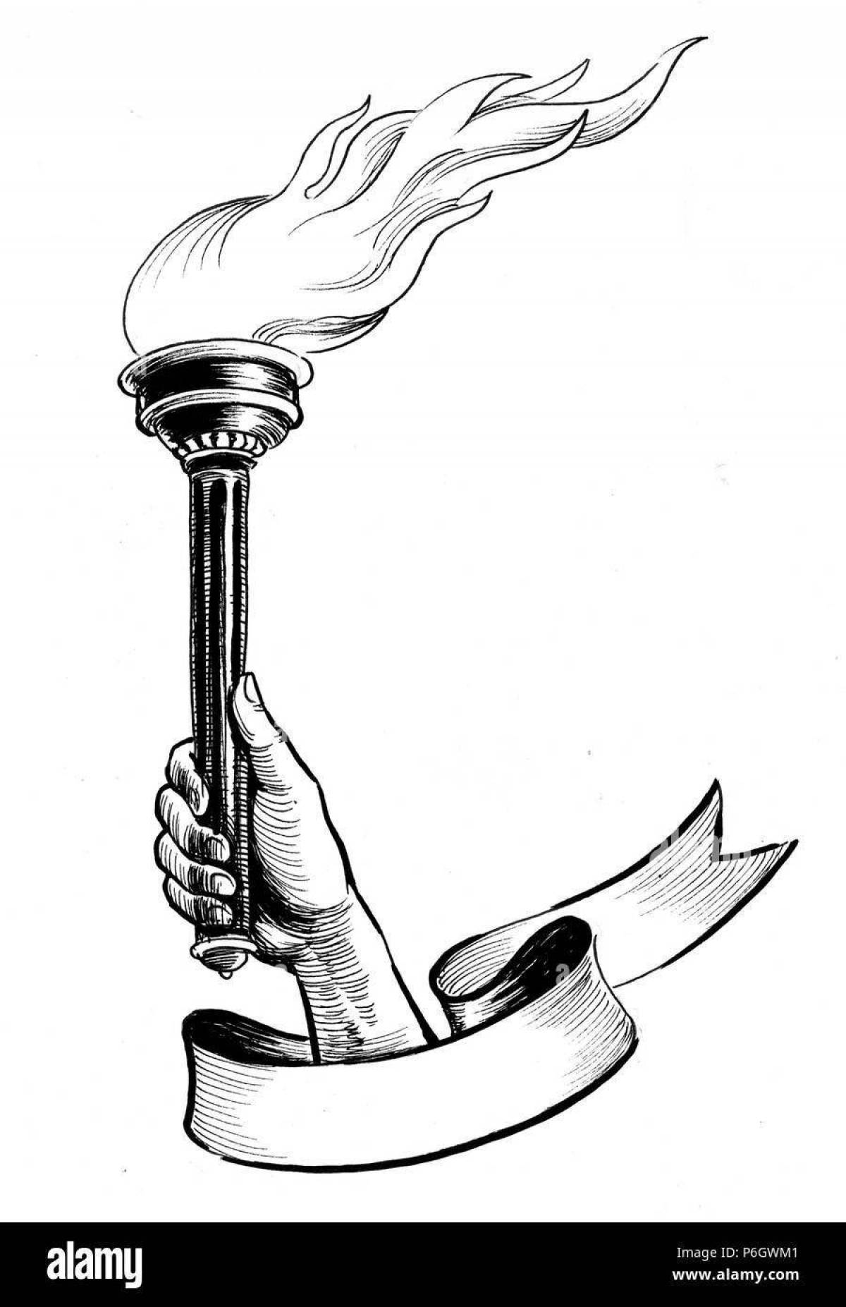Great olympic torch coloring page