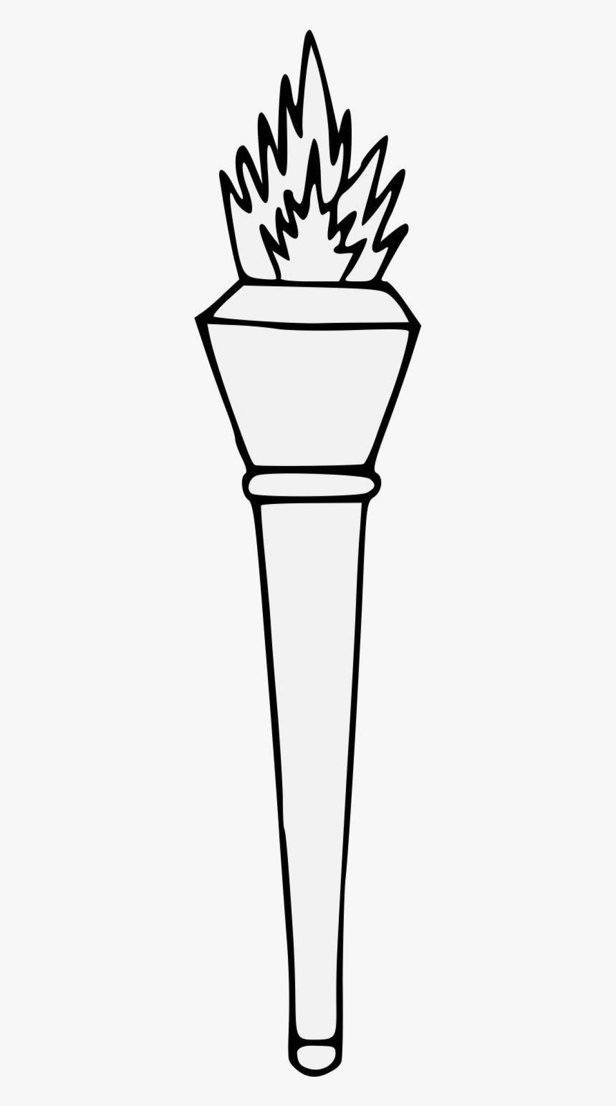 Coloring page famous olympic torch