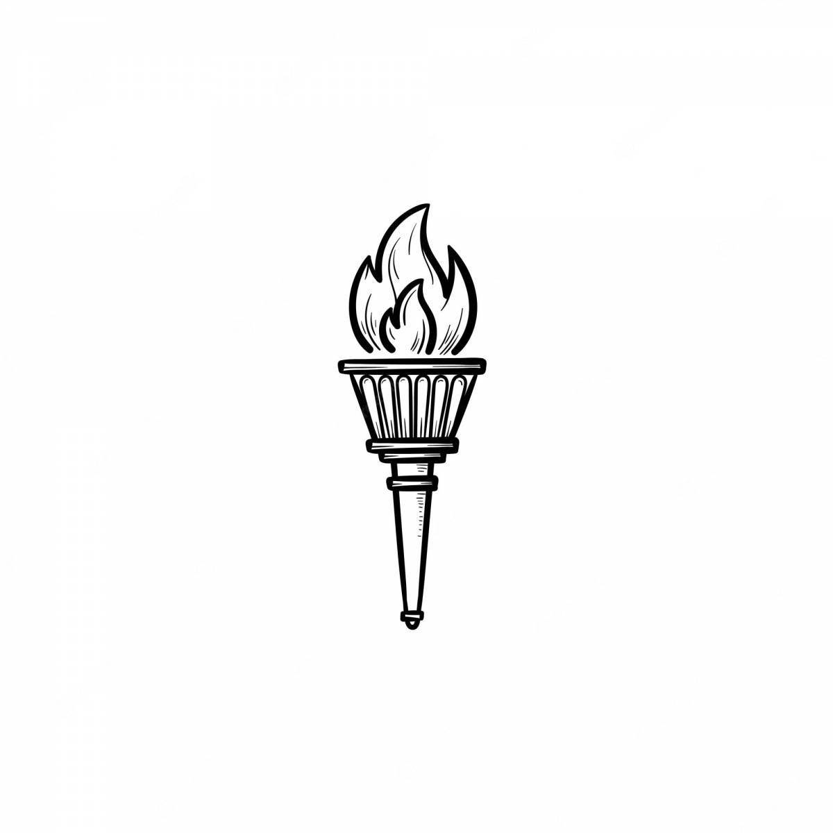 Раскраска олимпийский факел яркого оттенка