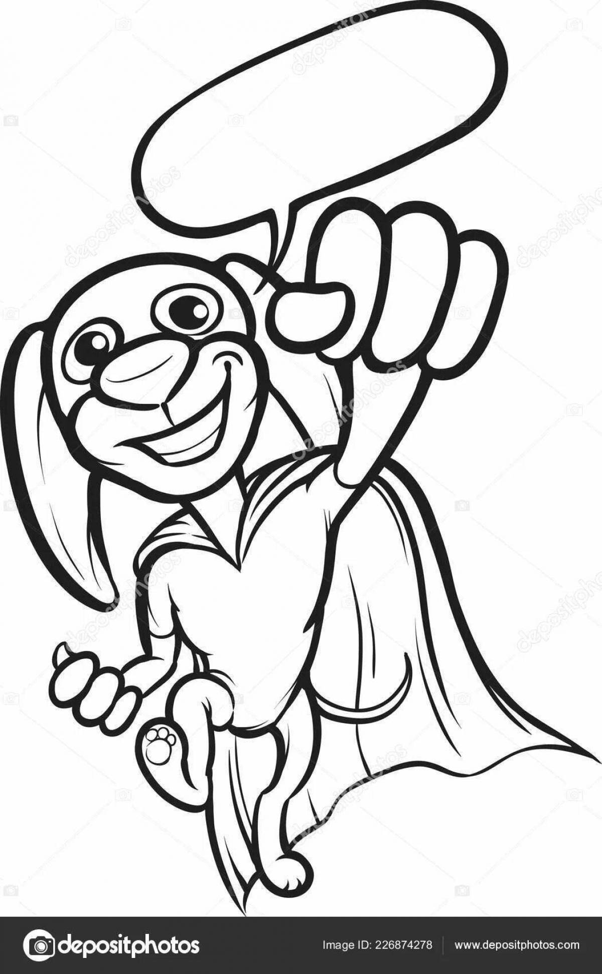 Amazing superhero dog coloring page