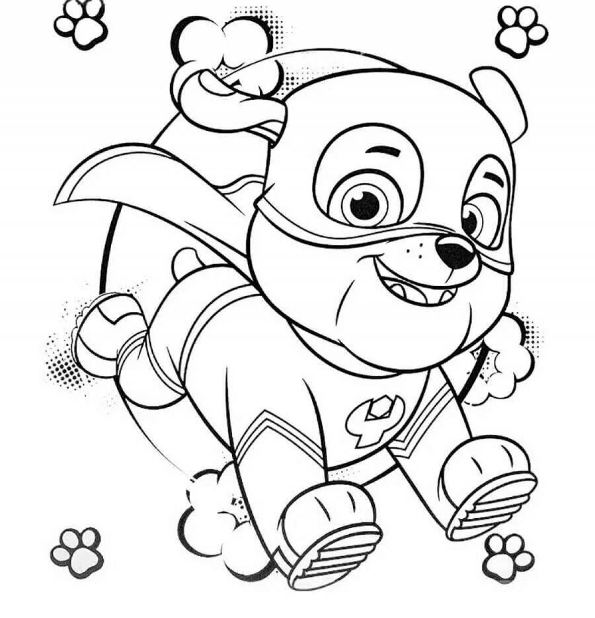 Majestic superhero dog coloring page