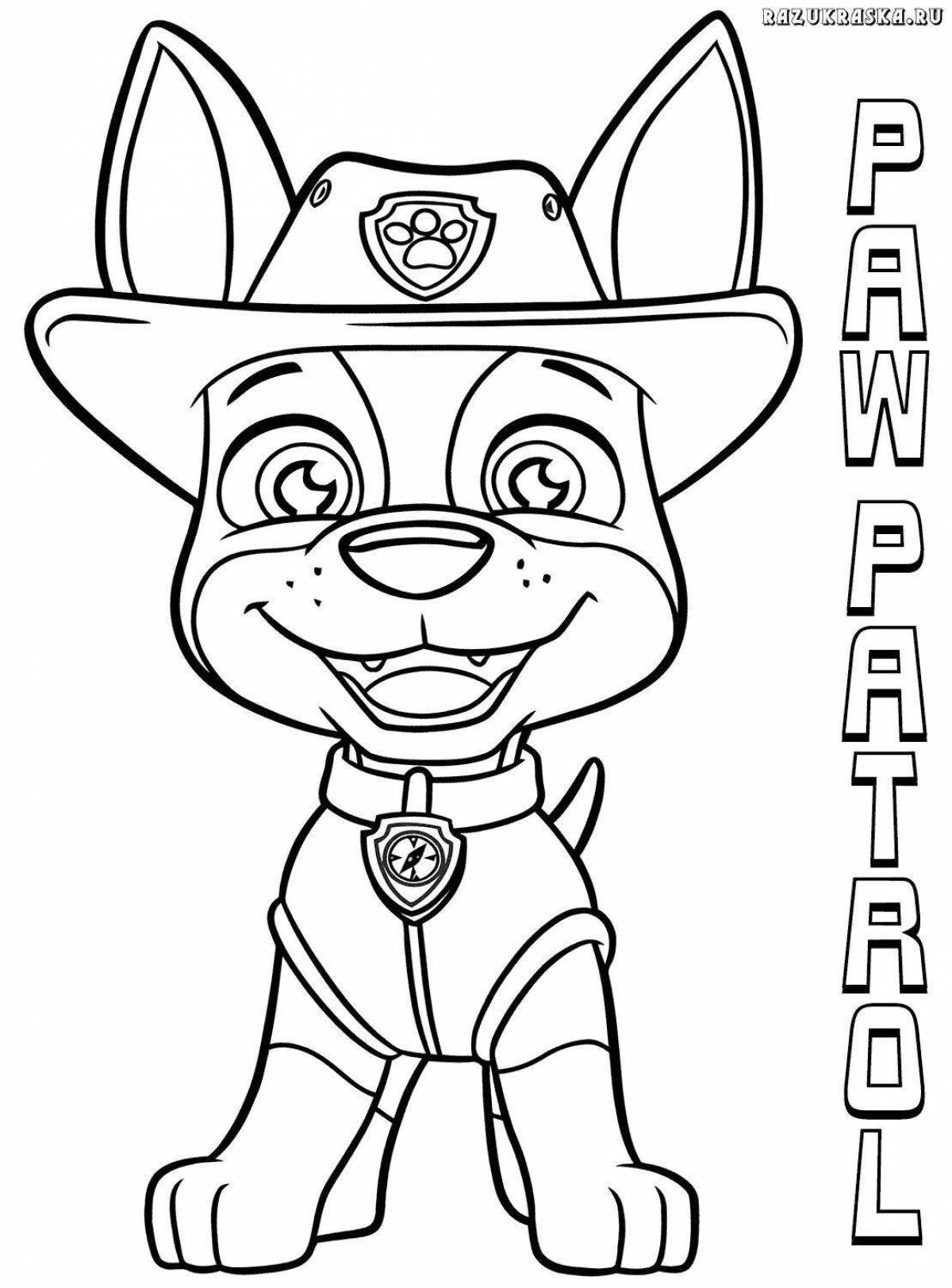 Fearless superhero dog coloring page