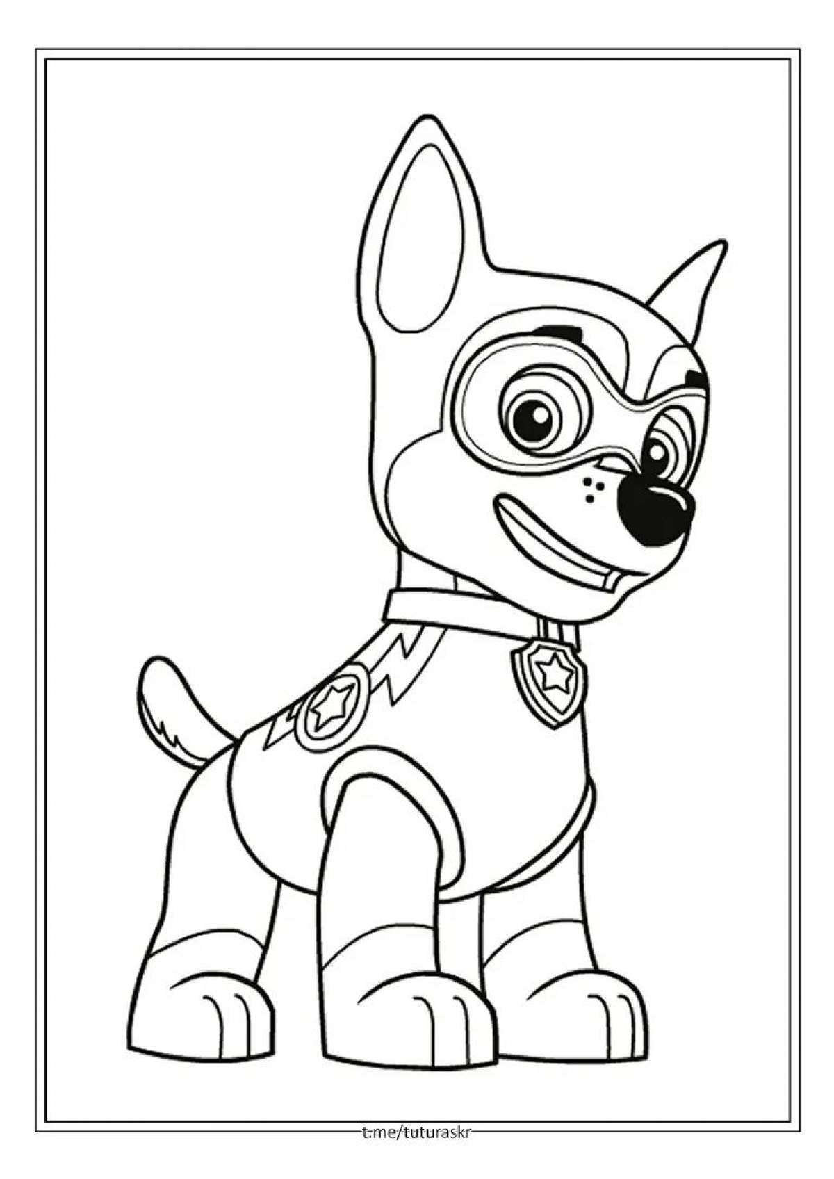 Live superhero dog coloring page