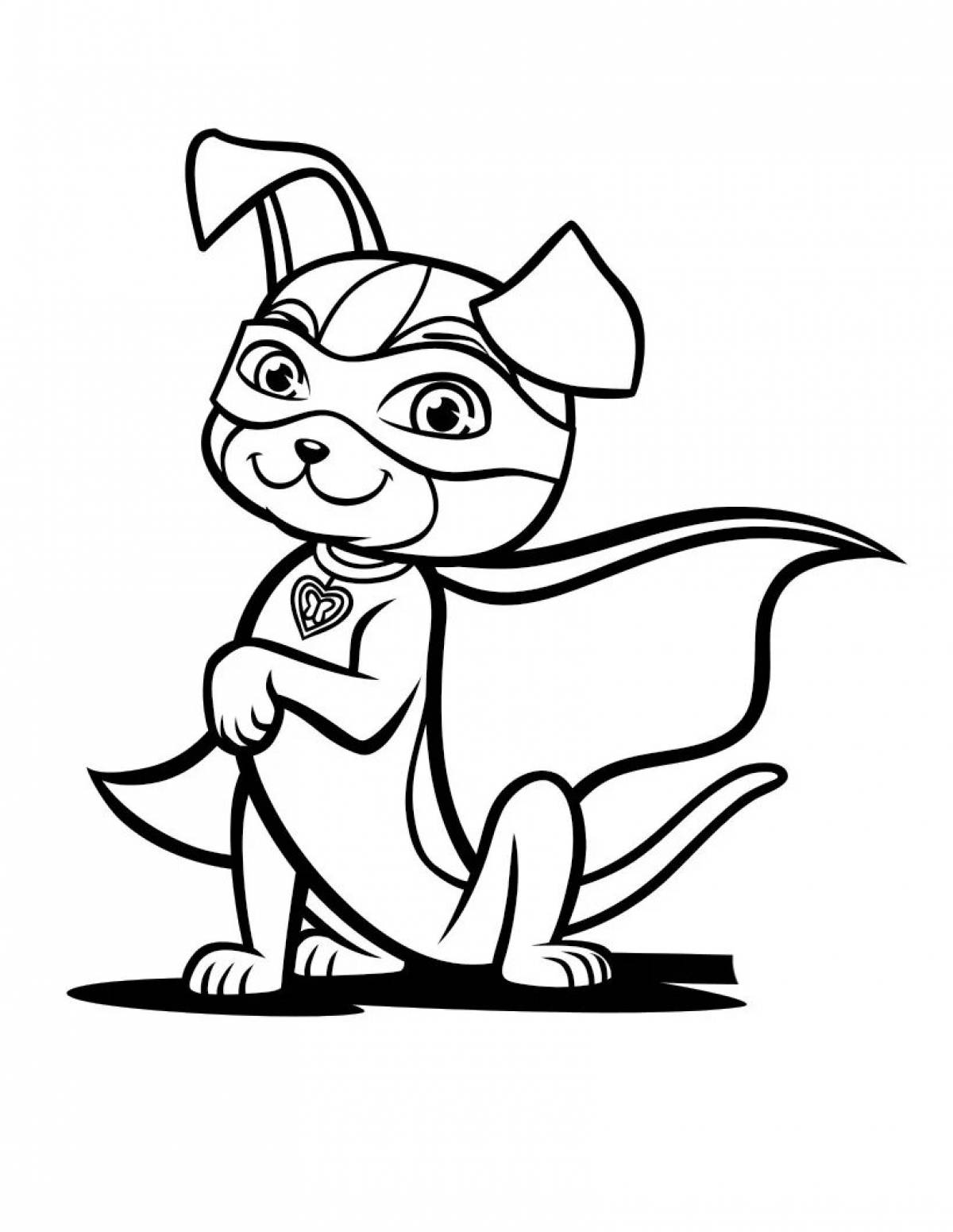 Coloring book live superhero dog