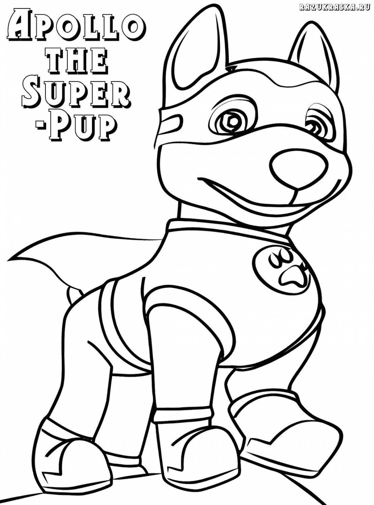 Coloring page freaky superhero dog