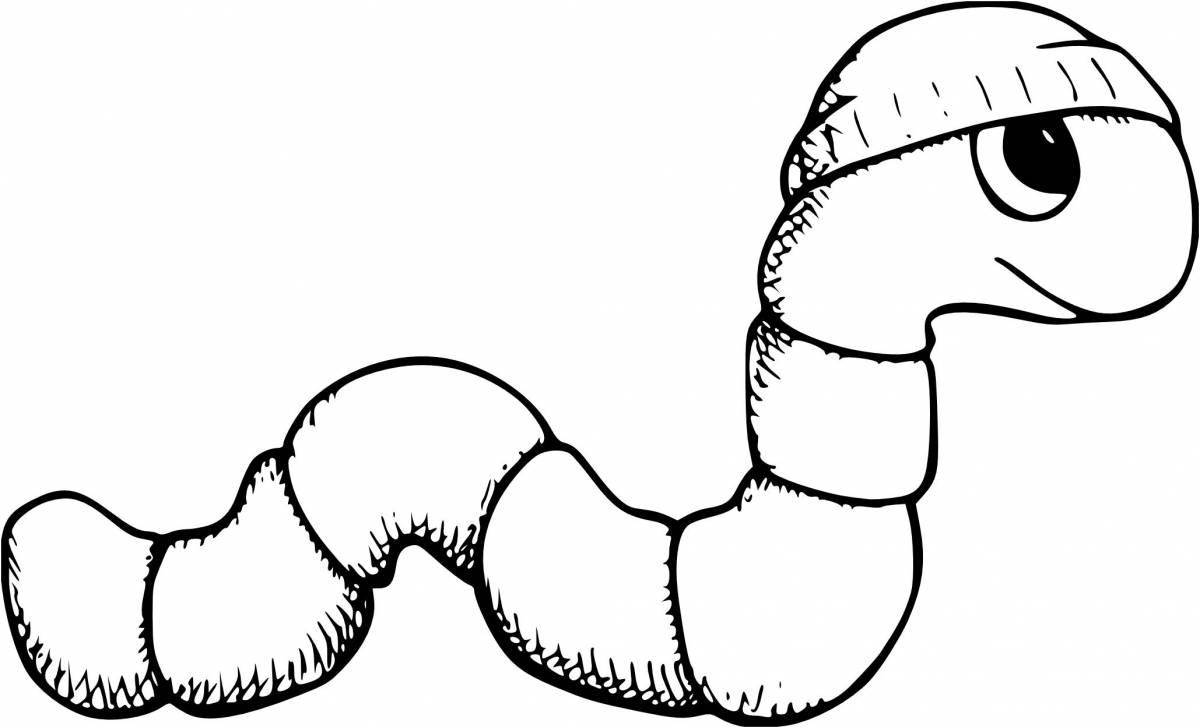 Bridge worm coloring page