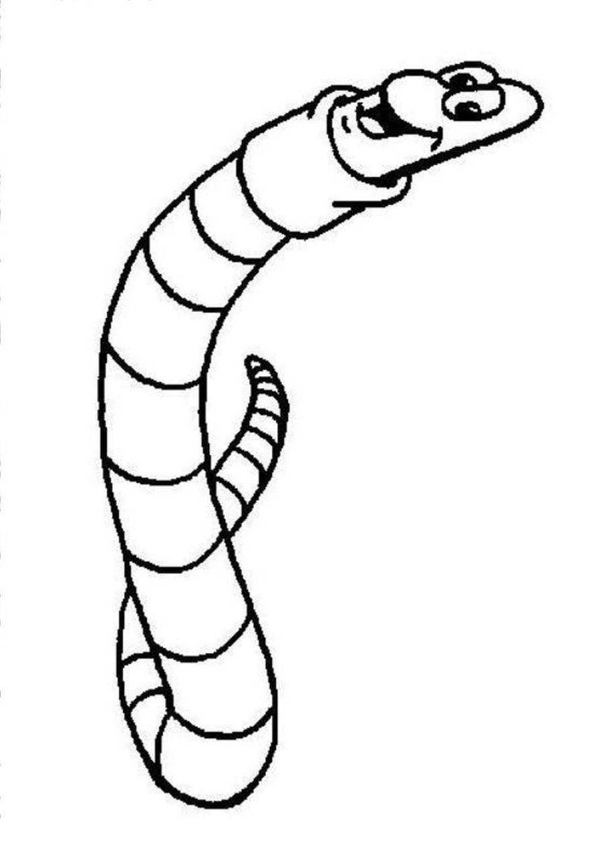 Exquisite bridge worm coloring page