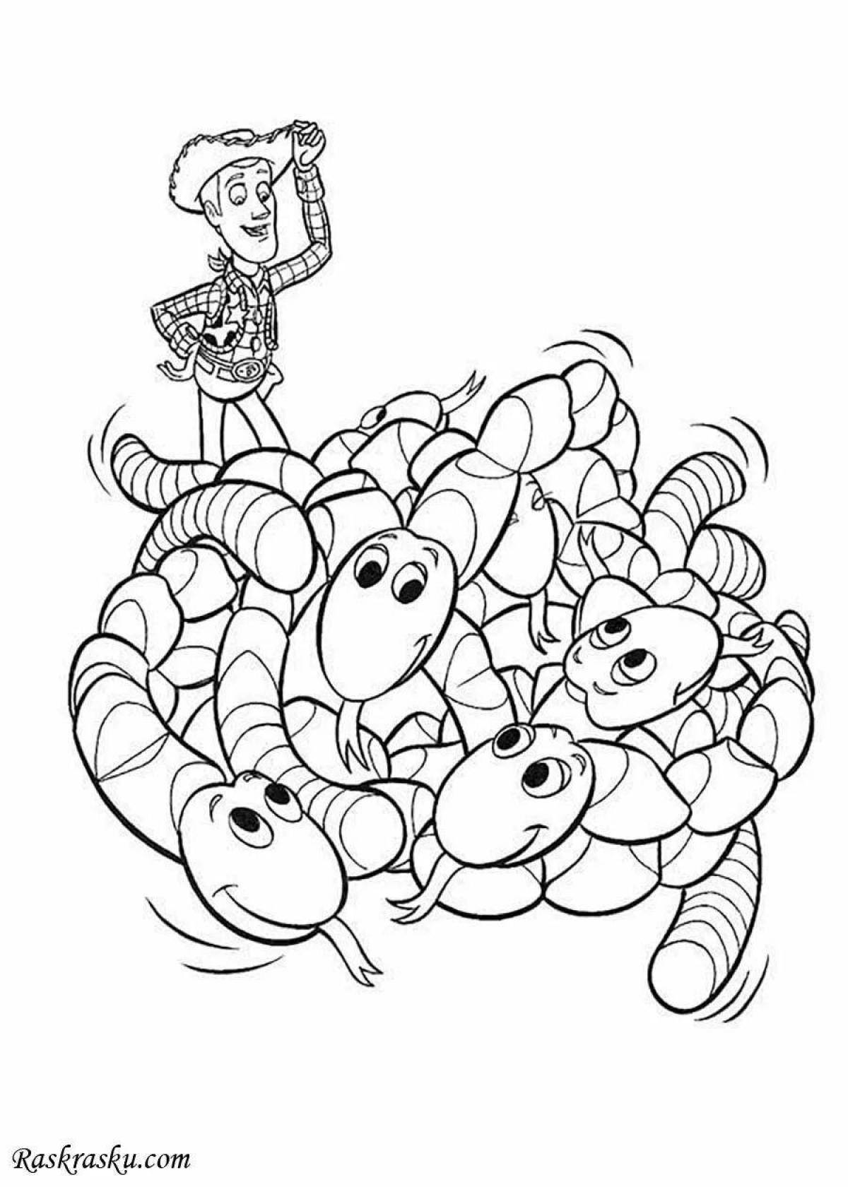 Awesome bridgeworm coloring page