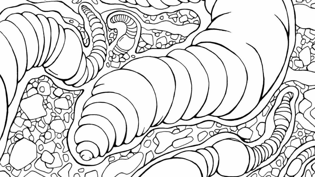 Раскраска lovely bridge worm