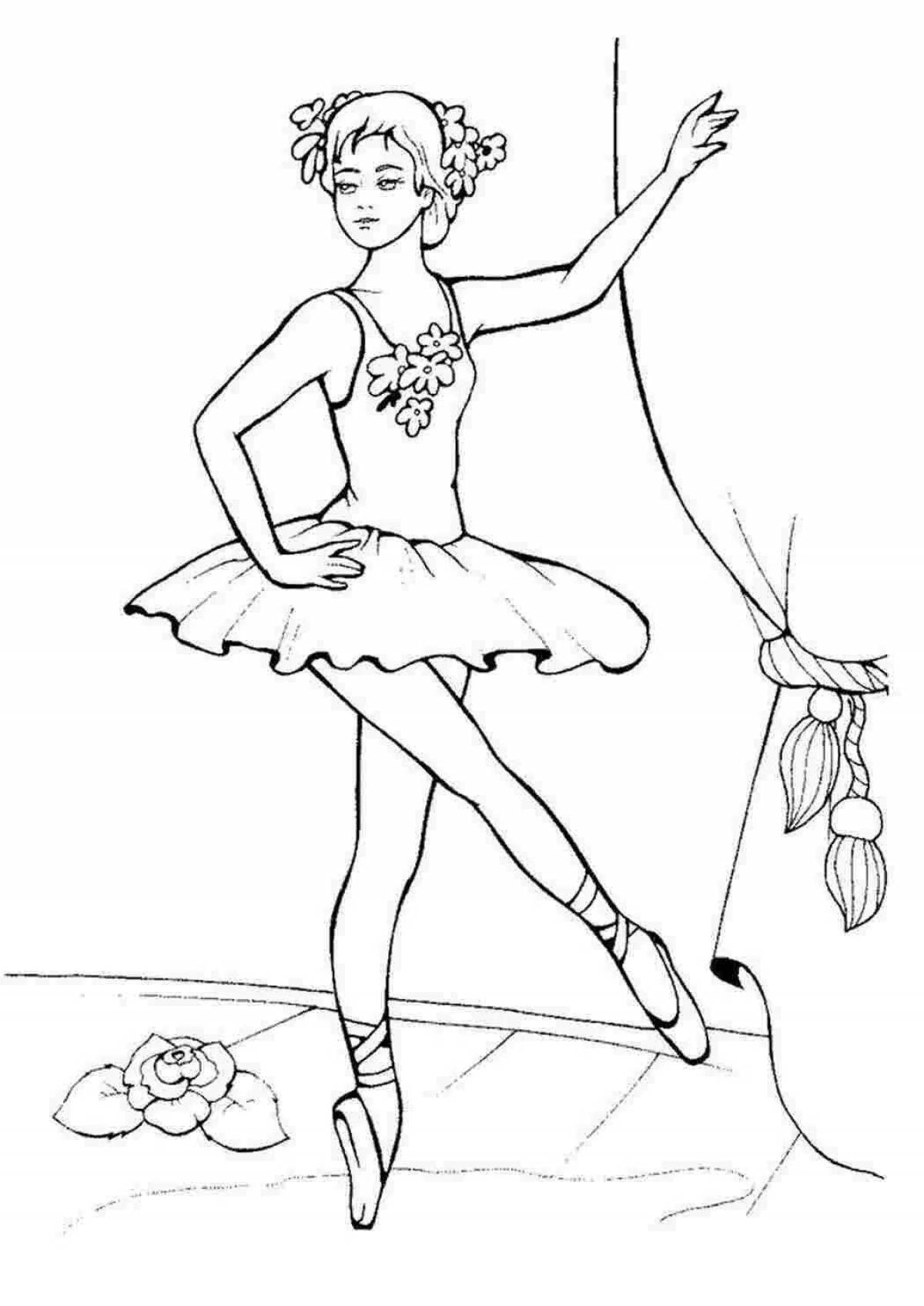 Charming ballerina coloring page