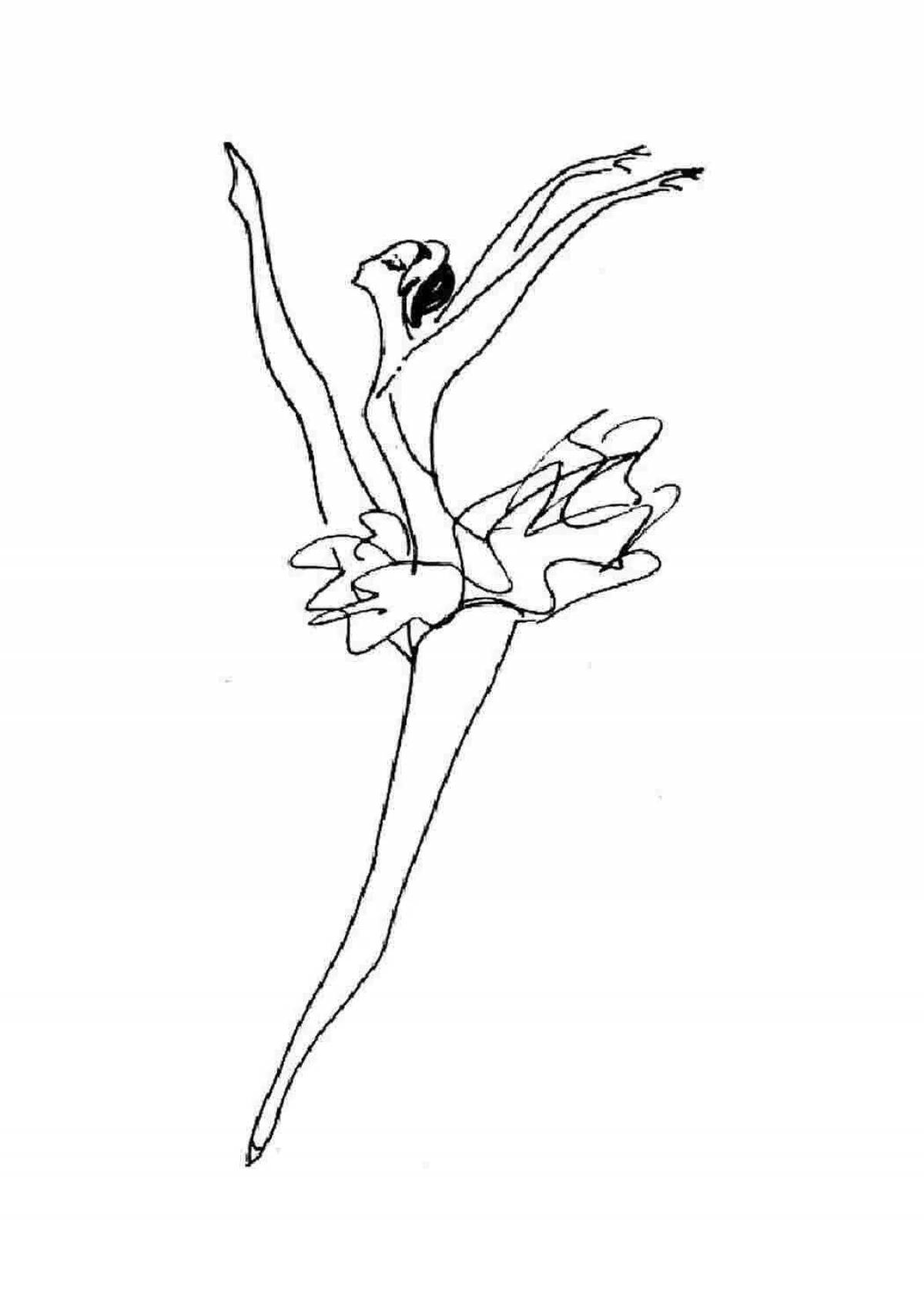 Coloring page gorgeous ballerina