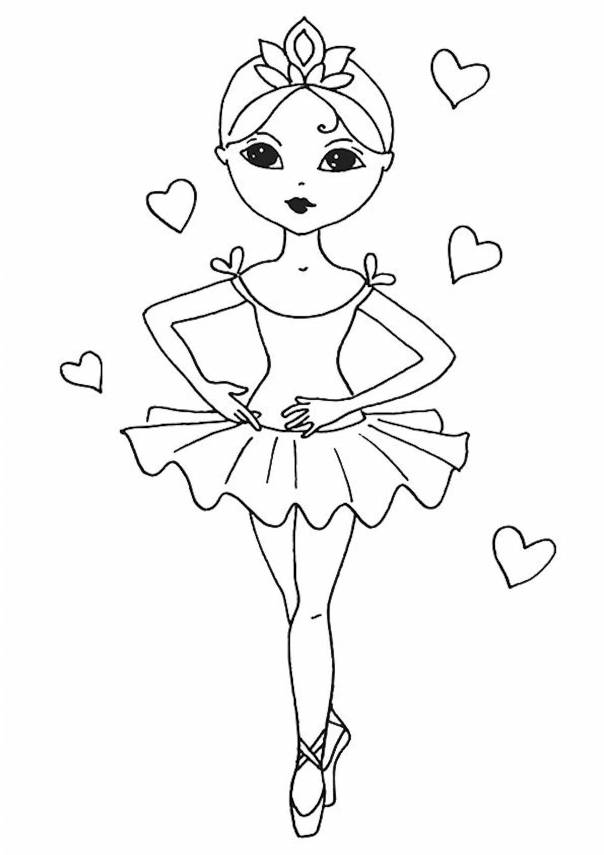 Coloring page nice ballerina