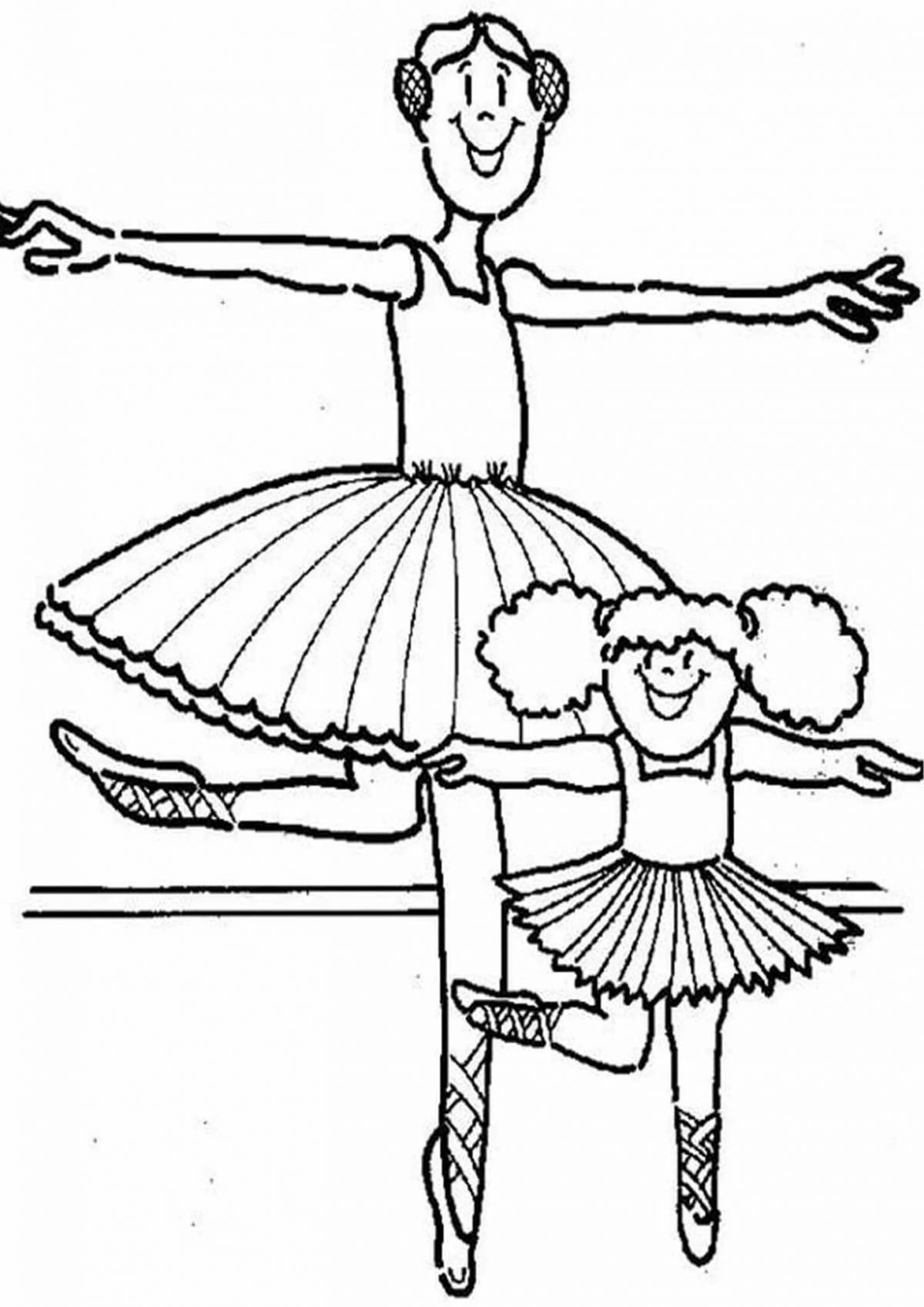 Coloring page dazzling ballerina