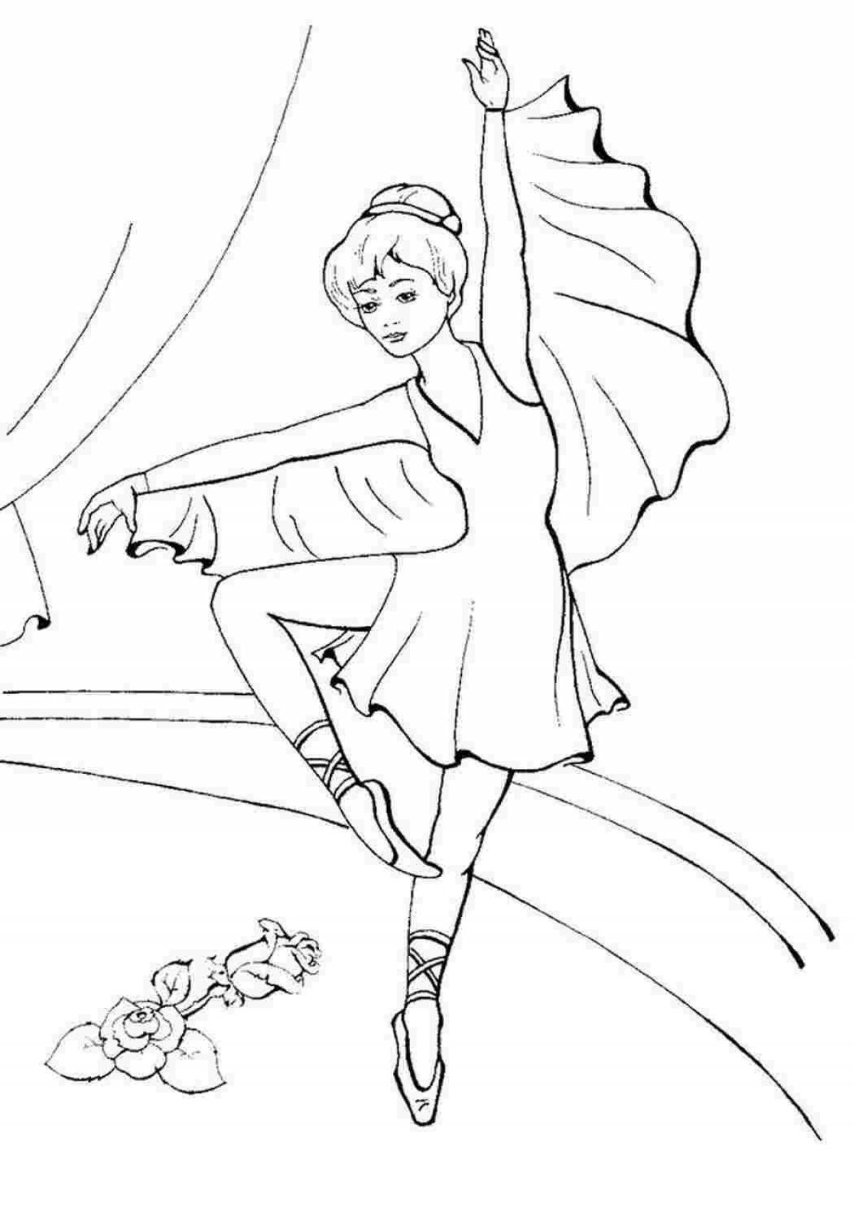 Coloring book dreamy ballerina