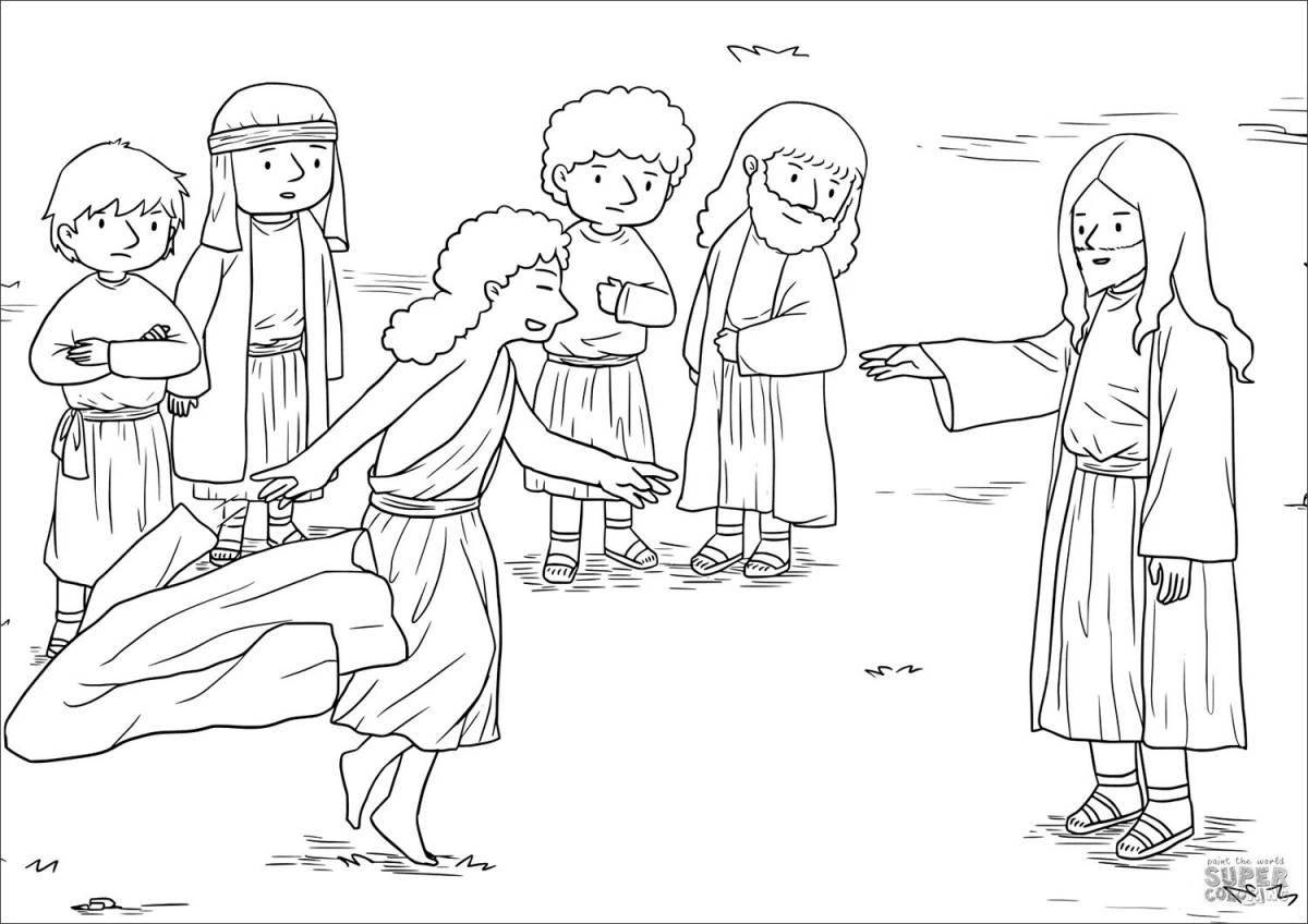 Joyful coloring 10 lepers