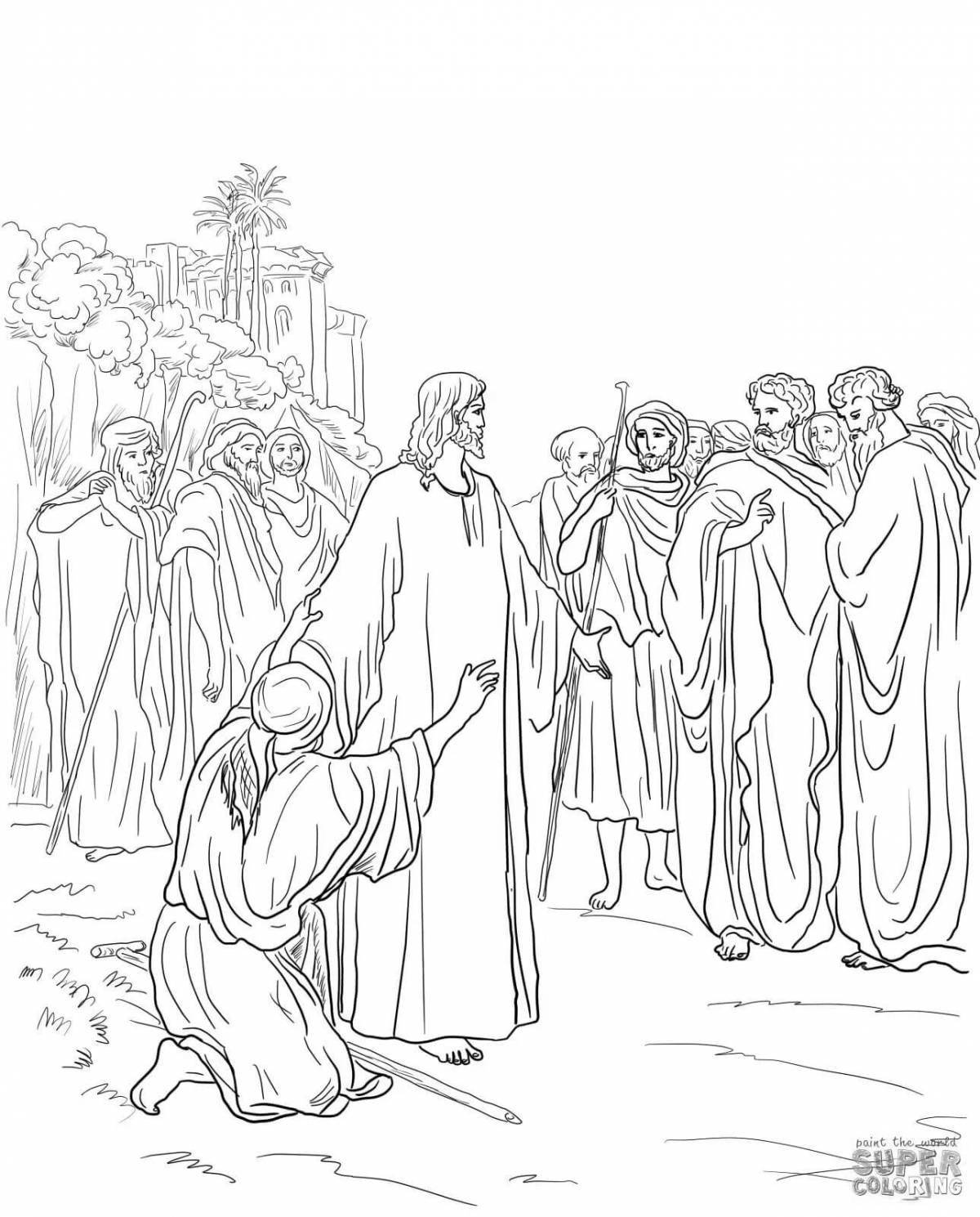 10 lepers fun coloring book