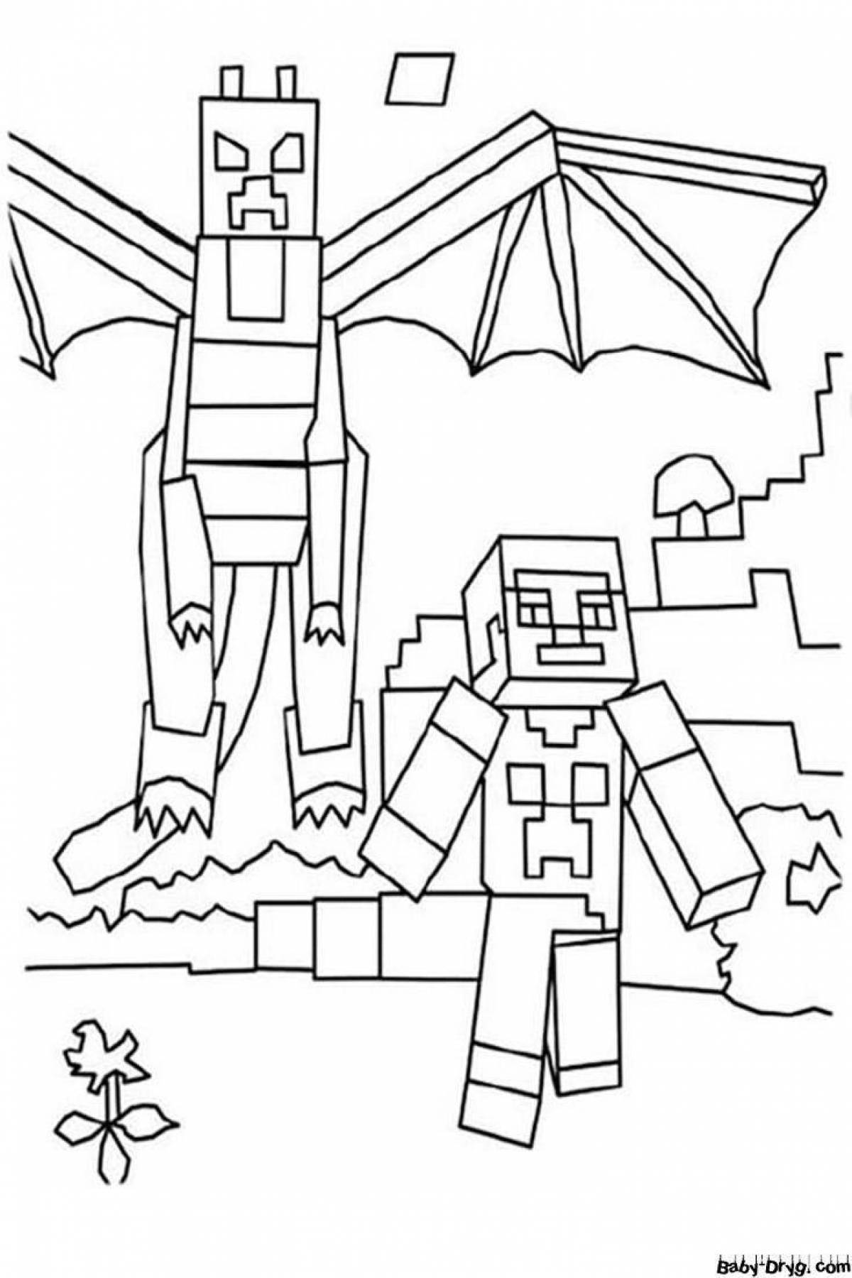 Gorgeous minecraft cover coloring page