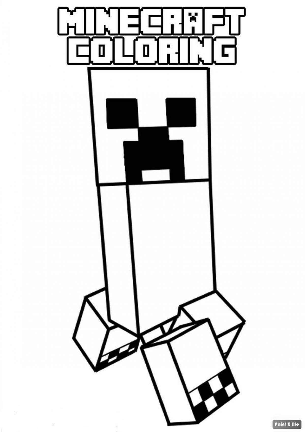 Creative minecraft cover coloring page