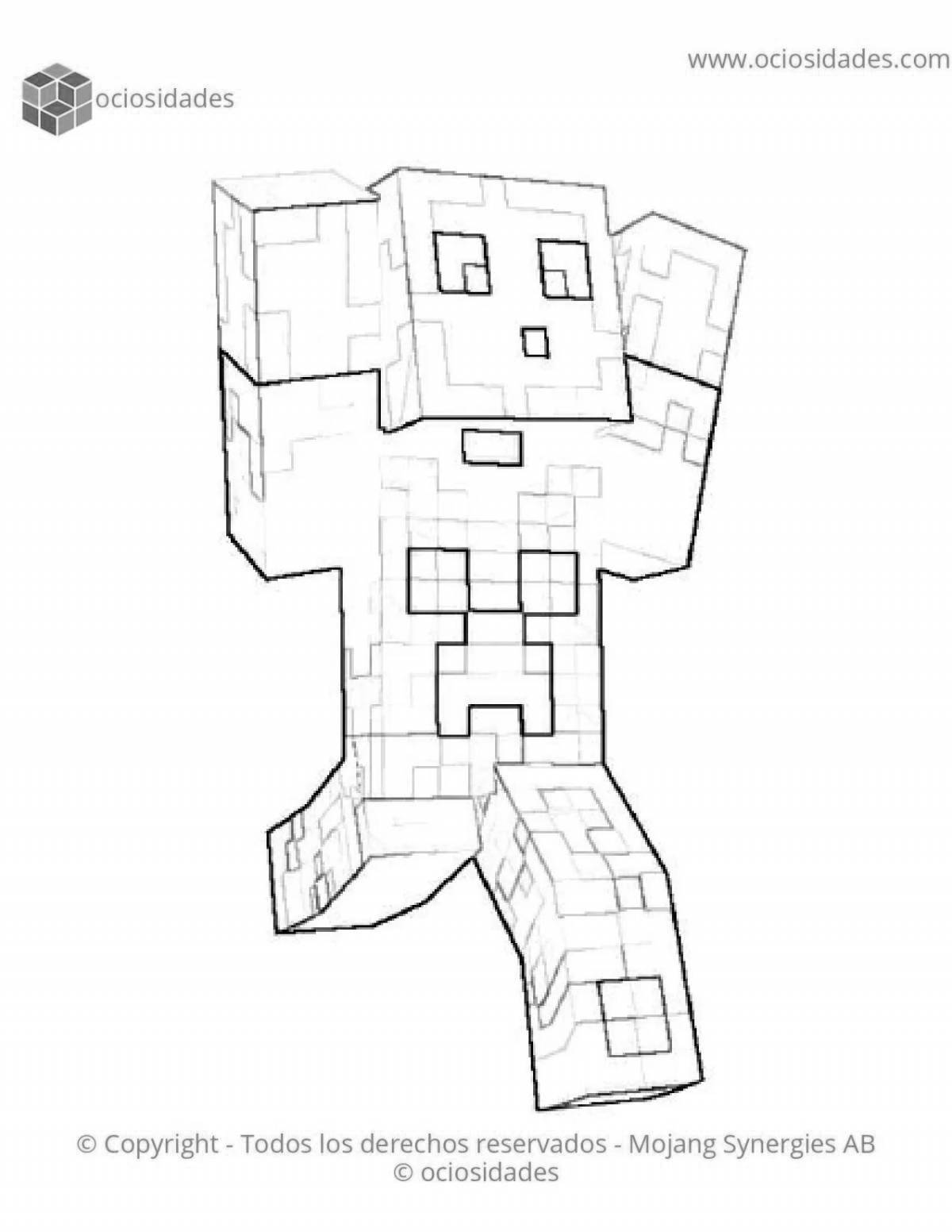 Fancy minecraft cover coloring page