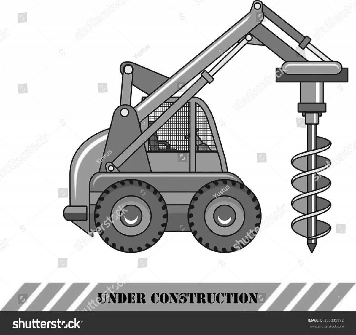 Colorful drill press coloring page