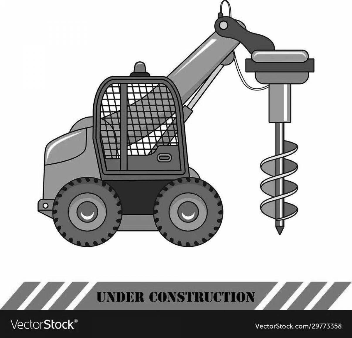 Coloring page of the drilling machine