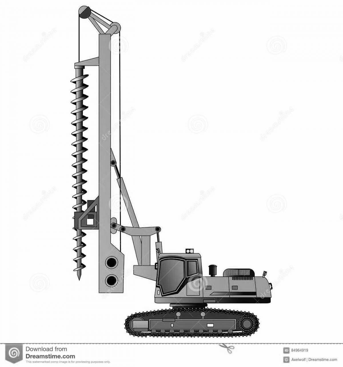 Coloring page adorable drilling machine