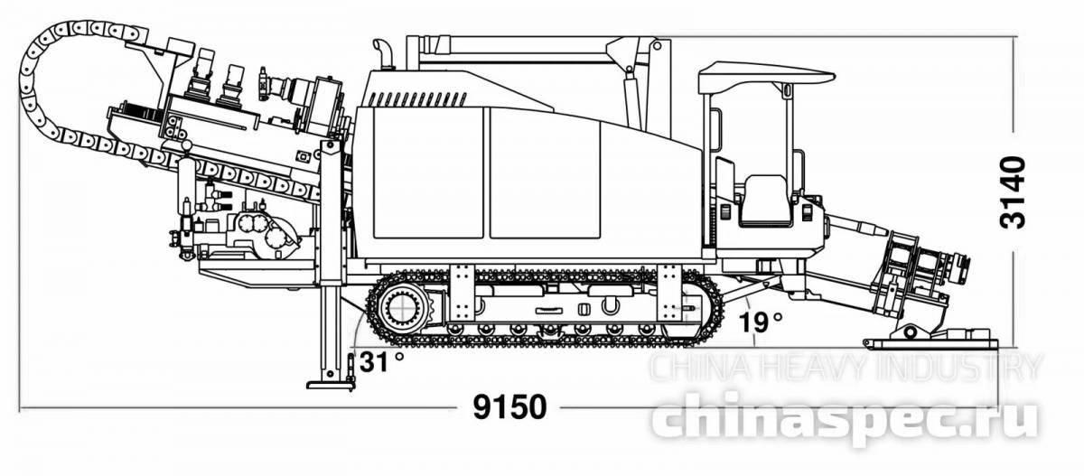 Coloring page energetic drilling machine