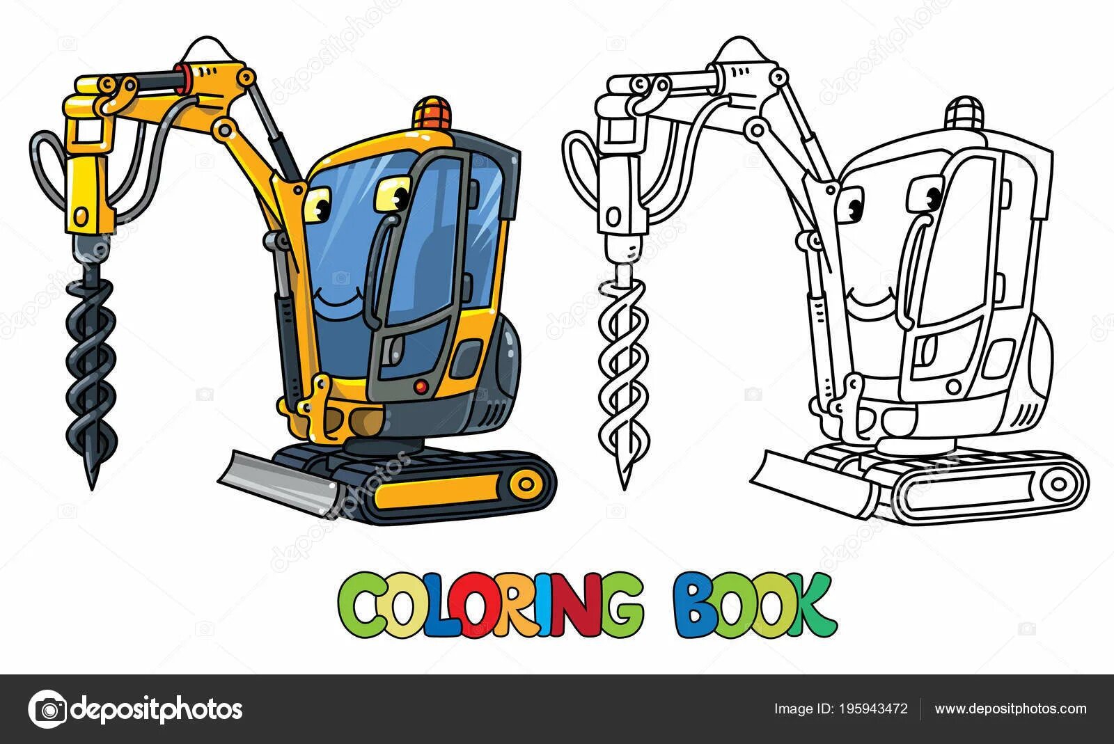 Zany drilling machine coloring page