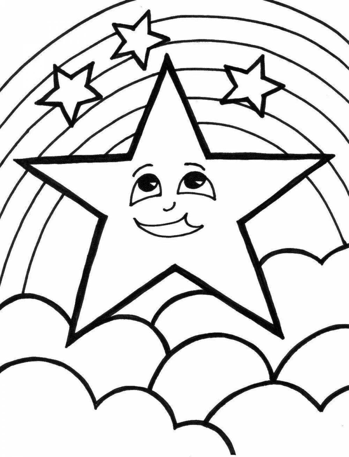 Interesting coloring picture star pattern