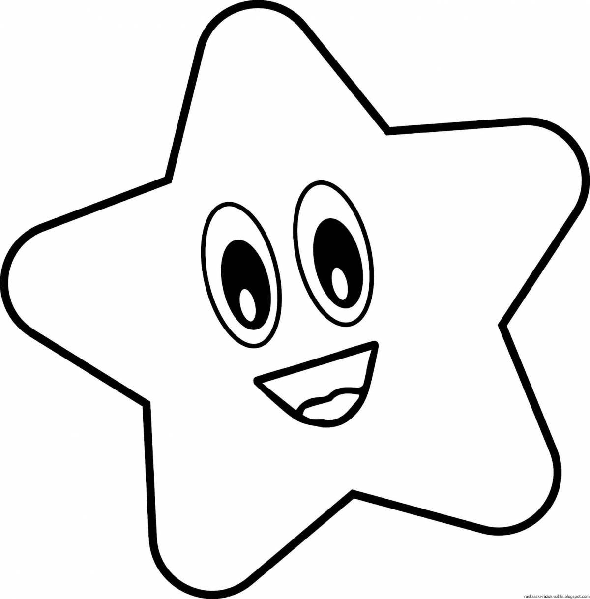 Friendly coloring star drawing