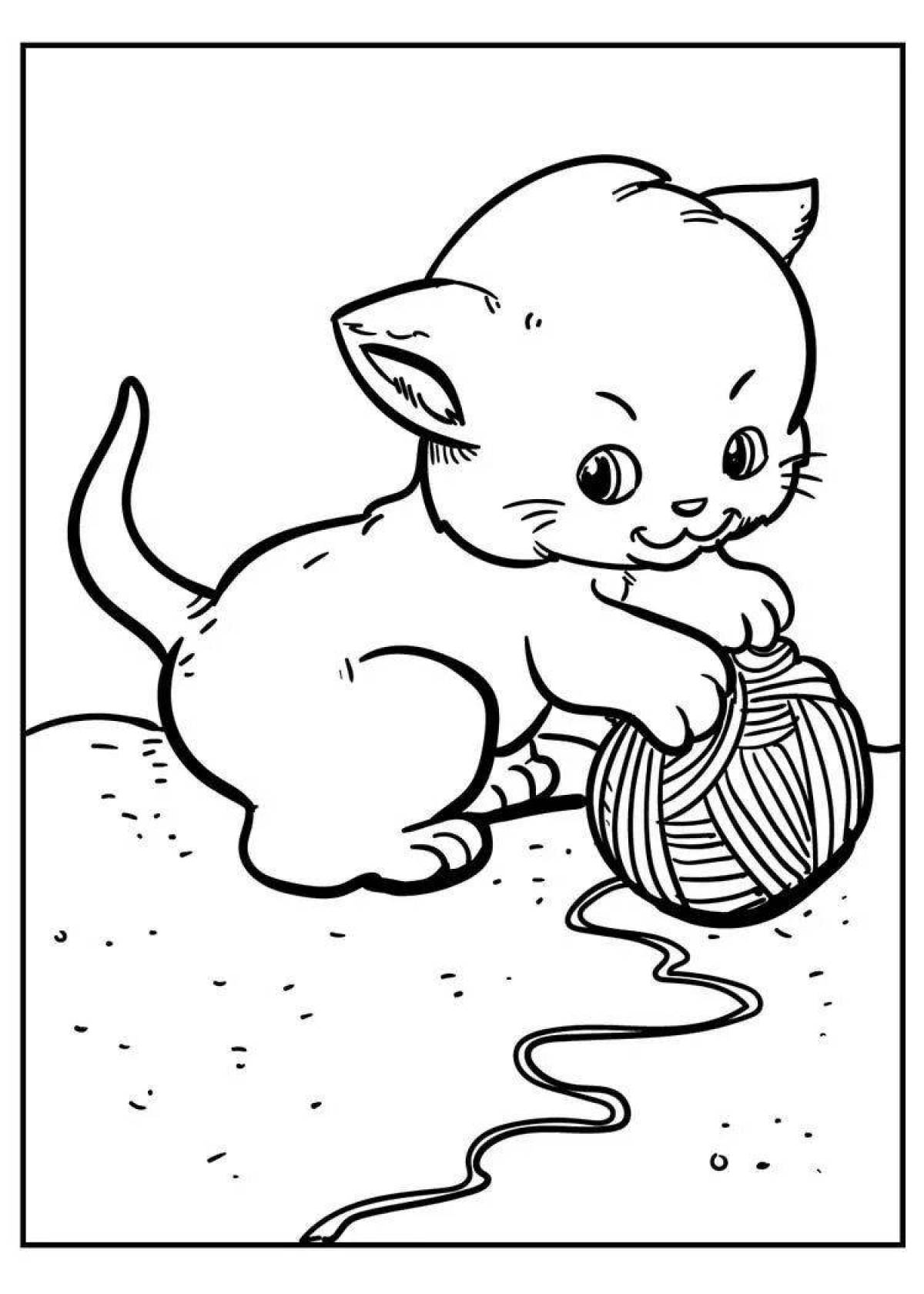 Coloring tiny kitten chi