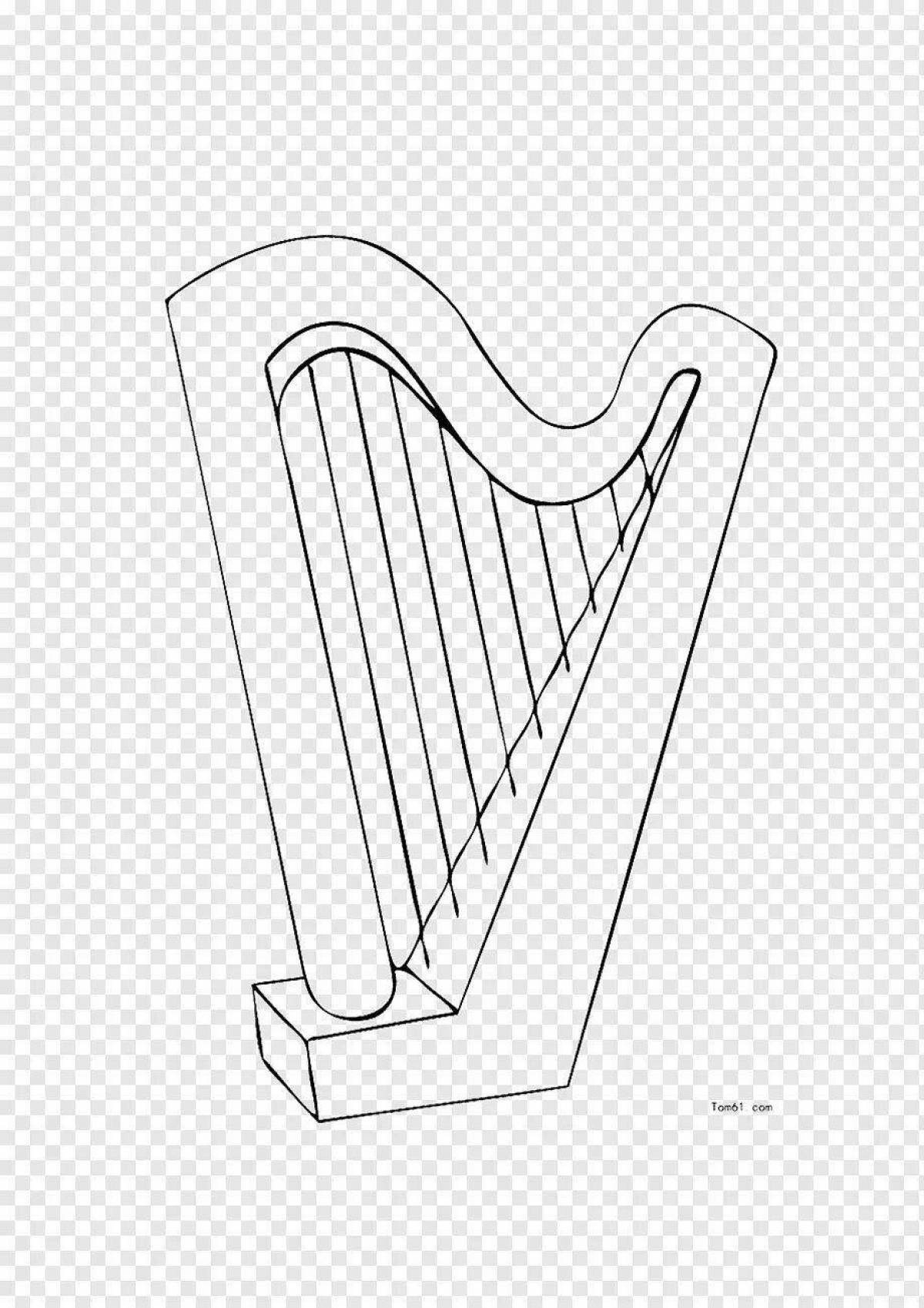 Drawing of the mystical harp