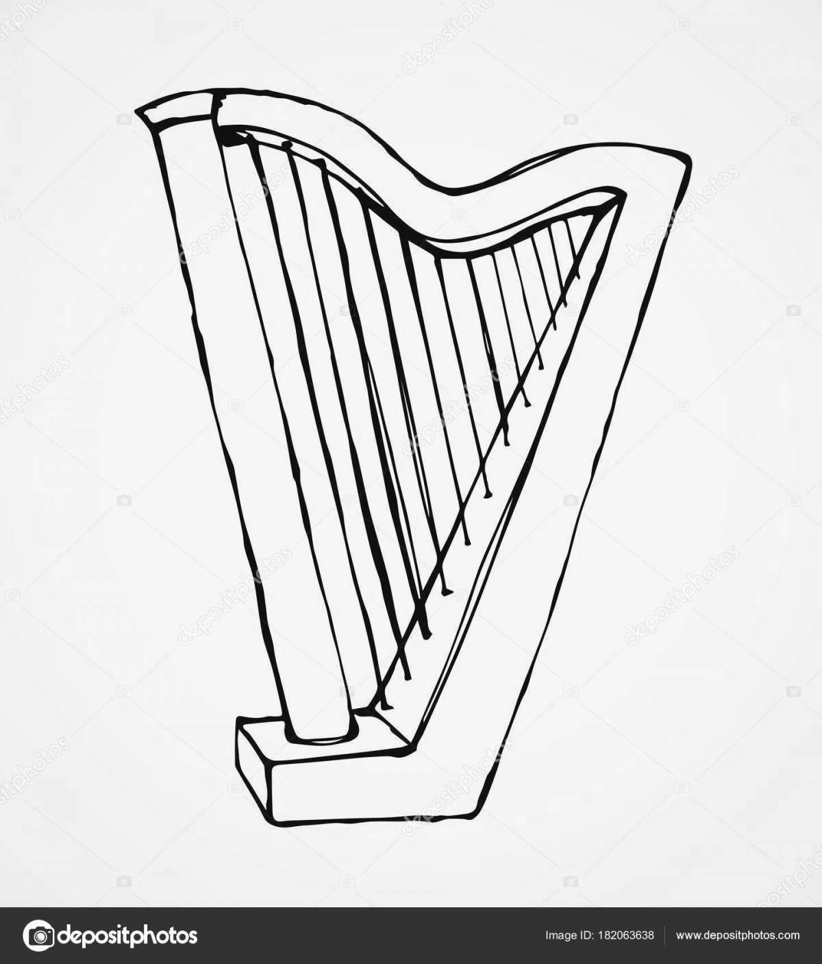 Decorated harp pattern