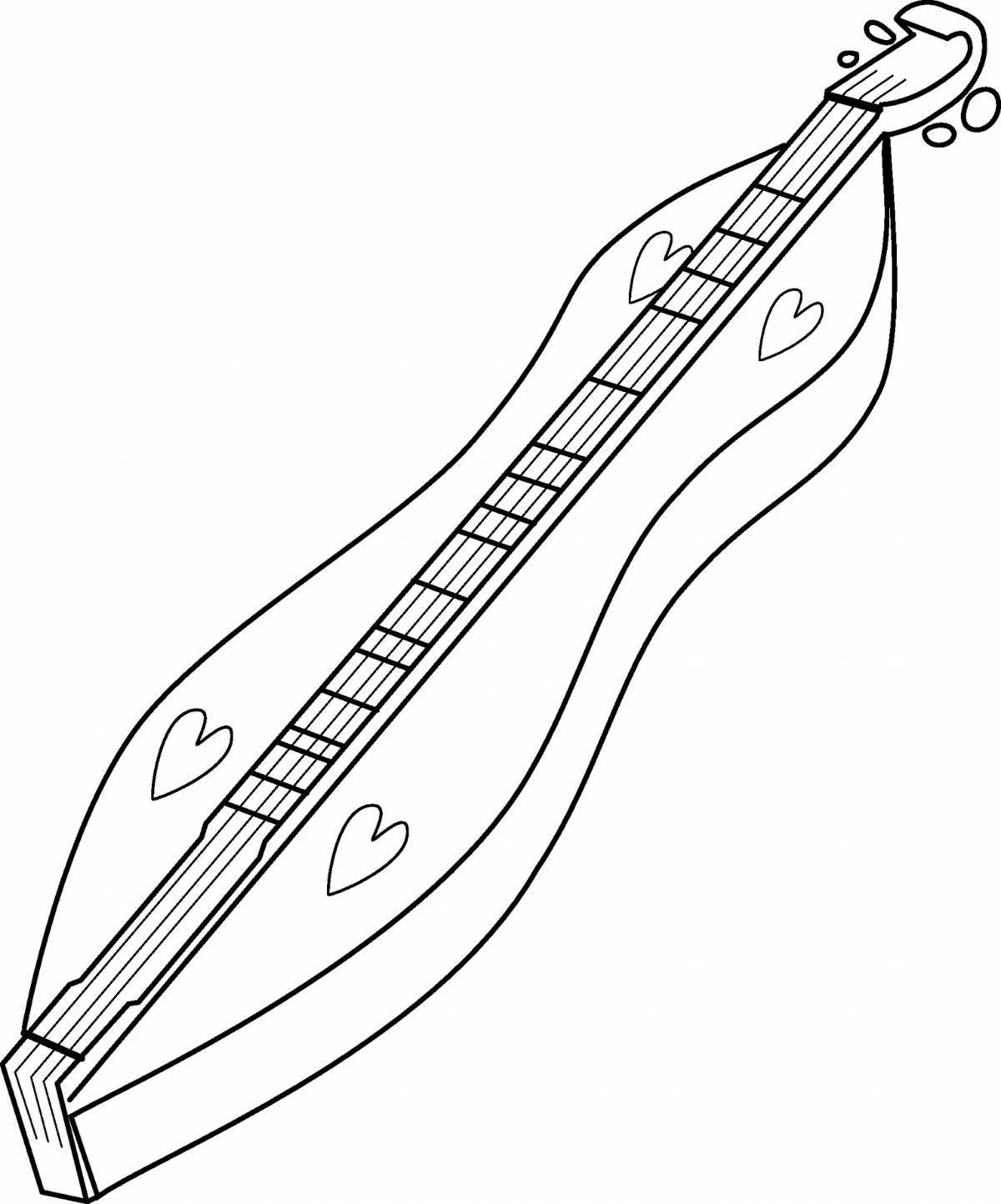 Artistic drawing of a harp