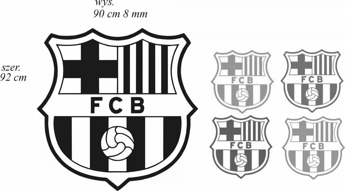 Coloring page with shiny Barcelona logo