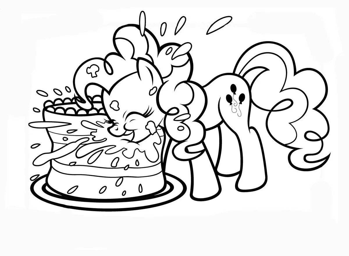 Unicorn cake fun coloring book