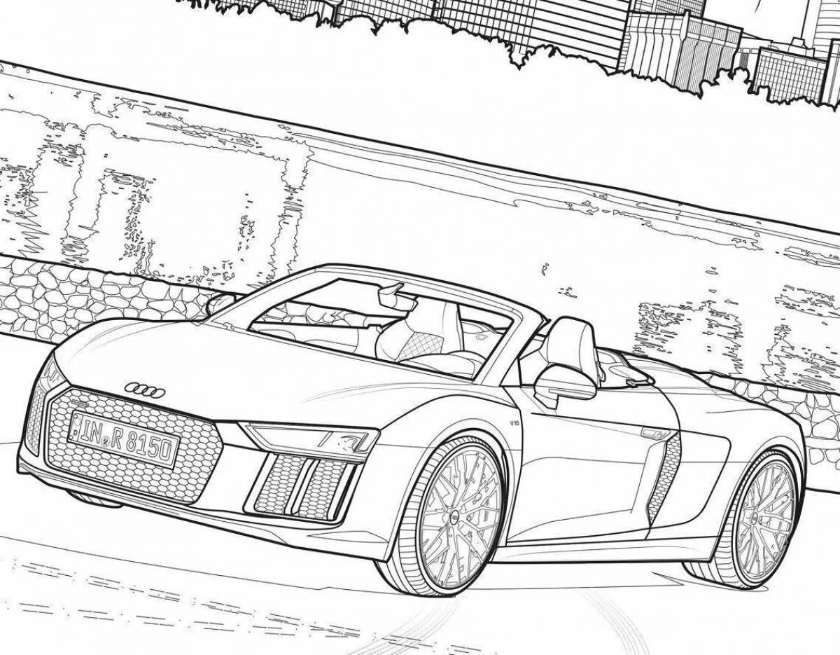 Radiant audi racing coloring page