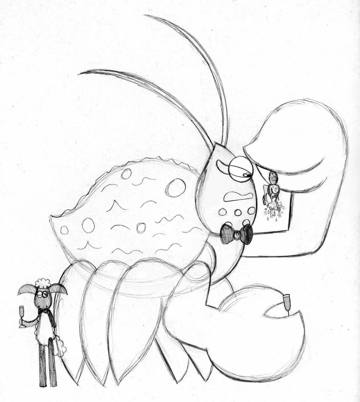 Photo Animated moana crab coloring page