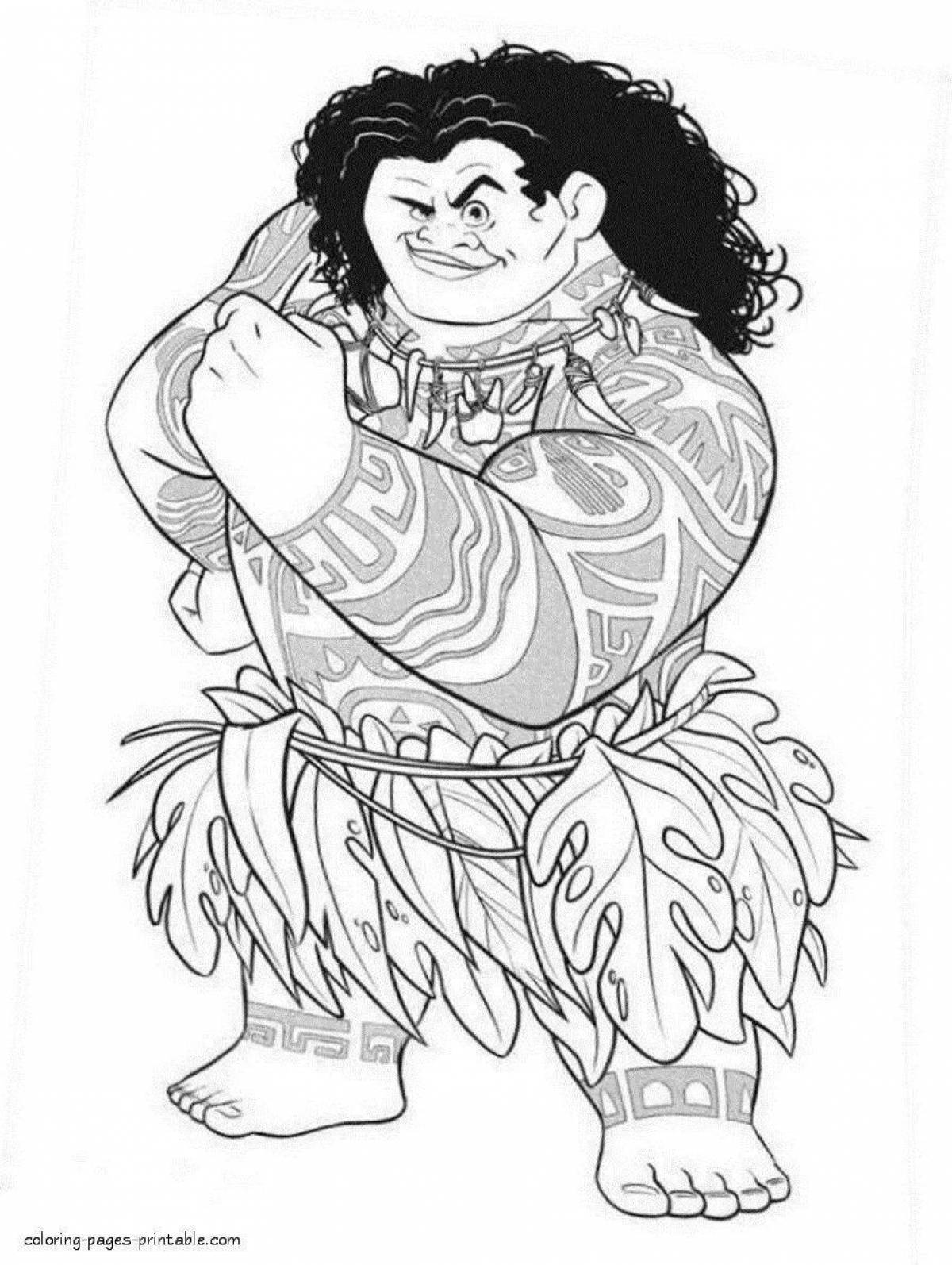 Moana crab funny coloring book