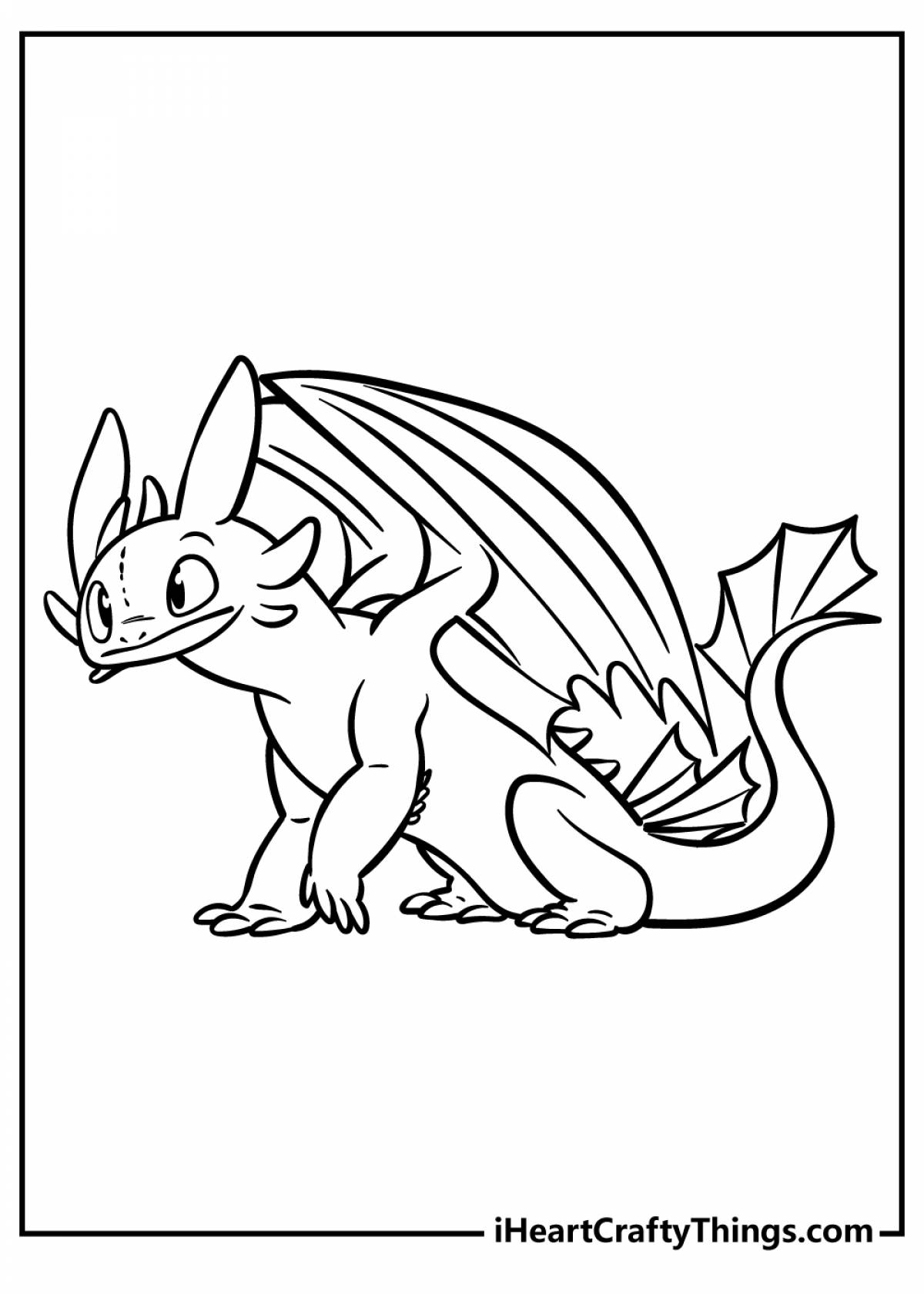 Amazing penguin dragon coloring page