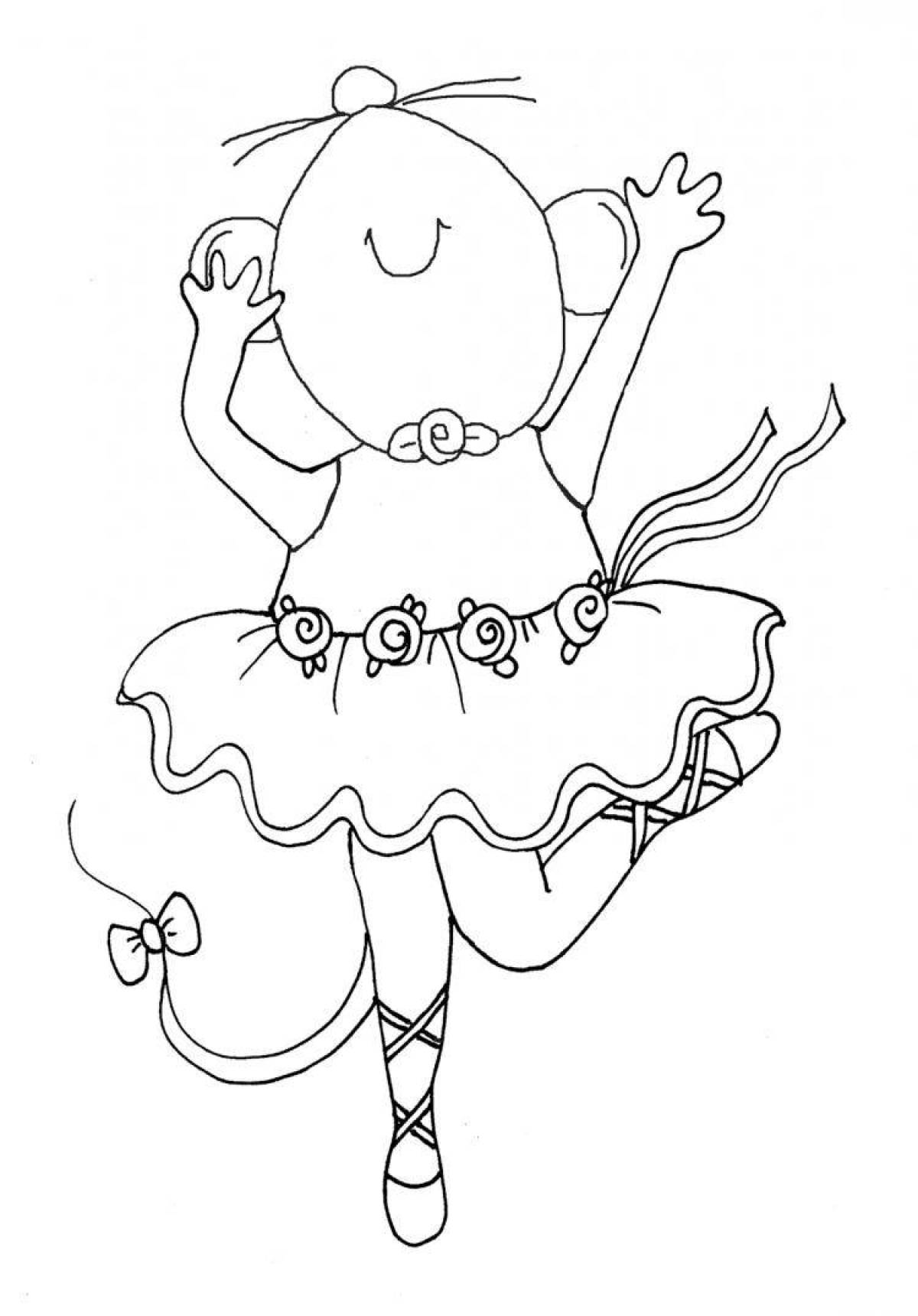 Coloring page charming ballerina bunny