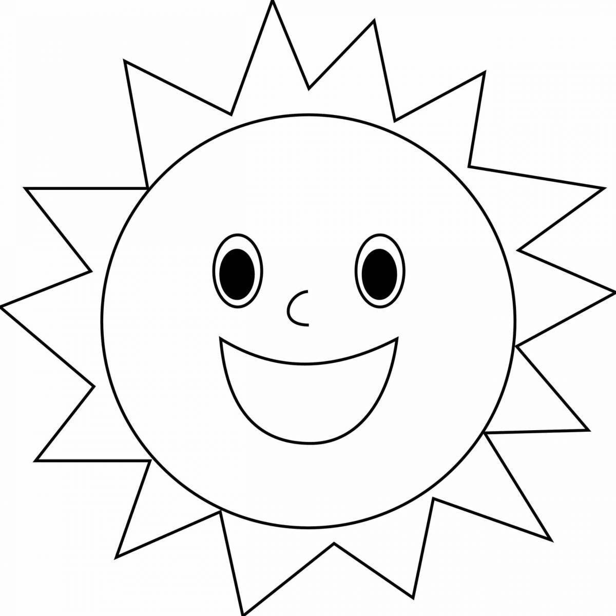 Раскраска солнышко для детей 2 лет